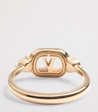 Valentino Garavani Crystal Ovalette logo ring - British product