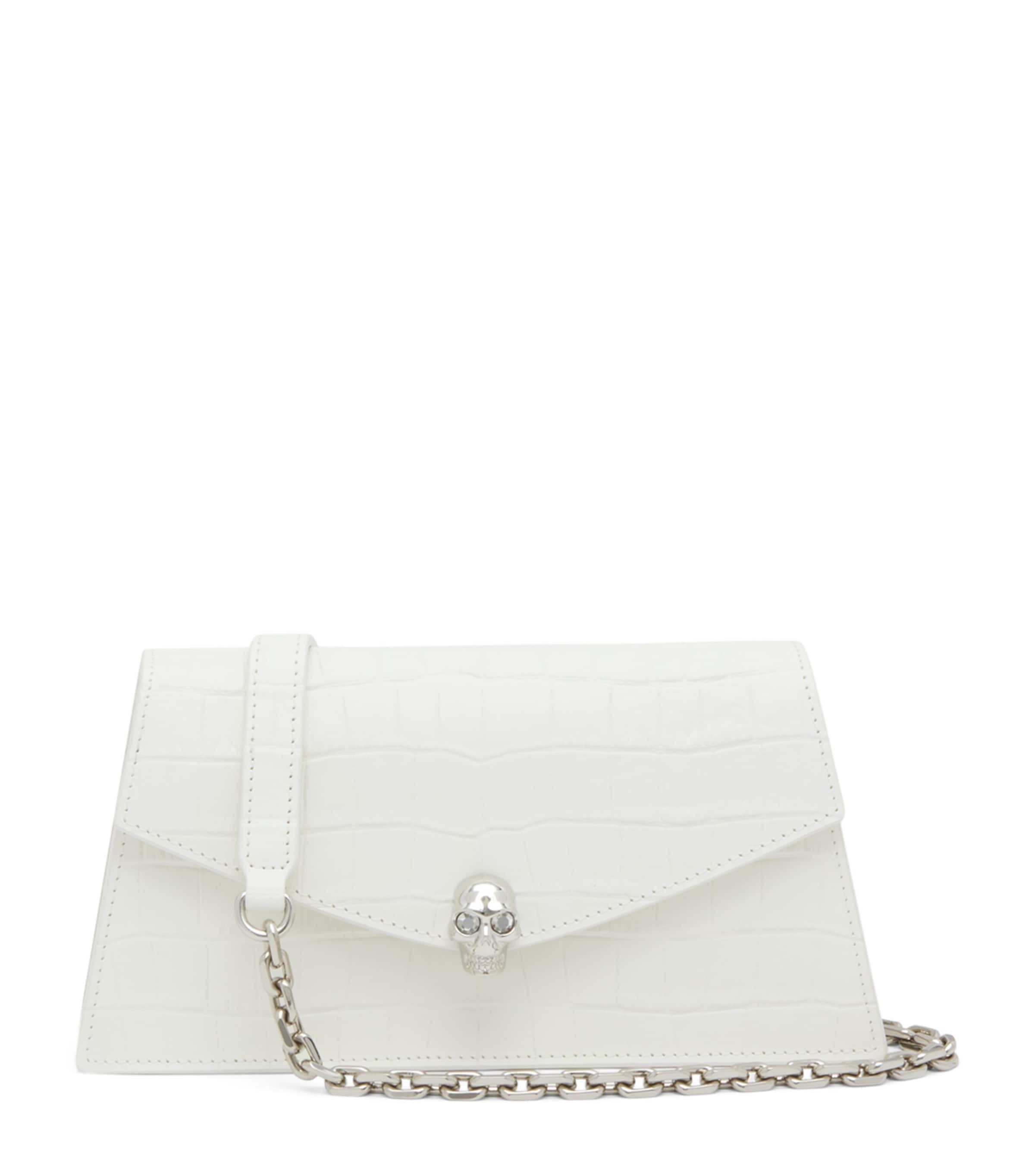 McQueen mini croc-embossed skull shoulder bag - British product