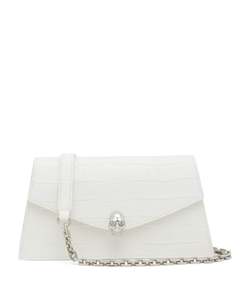 McQueen mini croc-embossed skull shoulder bag - British product
