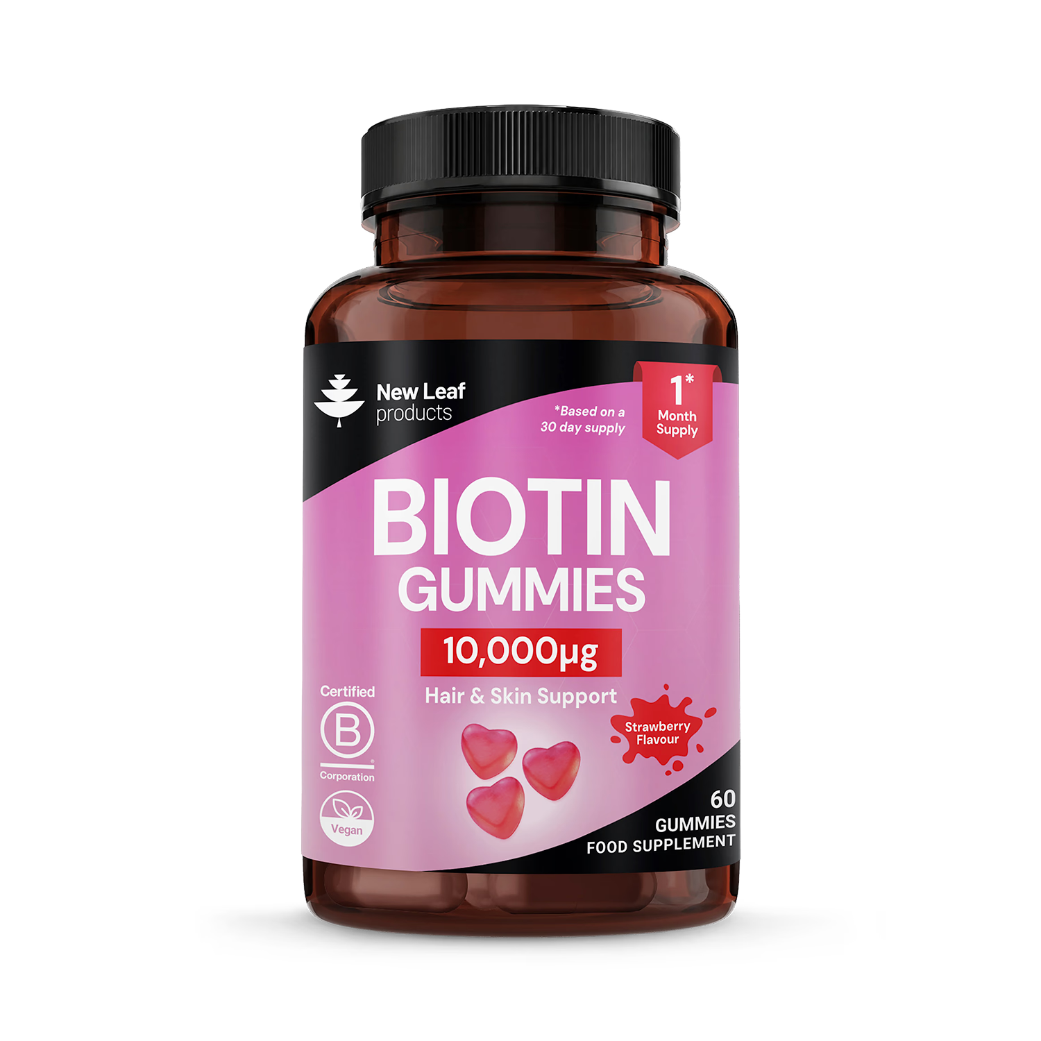 New Leaf Products Biotin Vitamin B7 gummies 60 count - British product