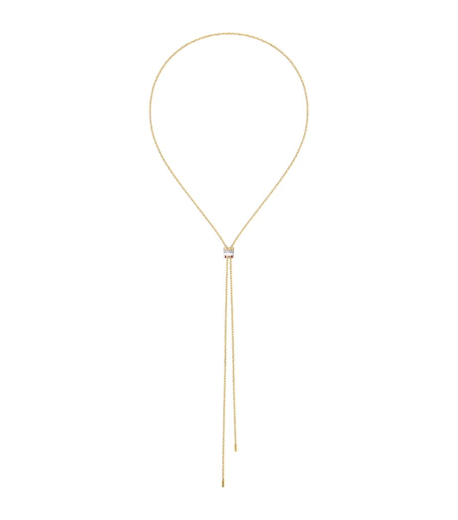 Boucheron yellow gold Quatre necklace with diamond motif (British brand)