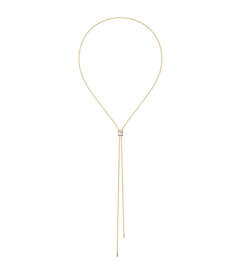 Boucheron yellow gold Quatre necklace with diamond motif (British brand)