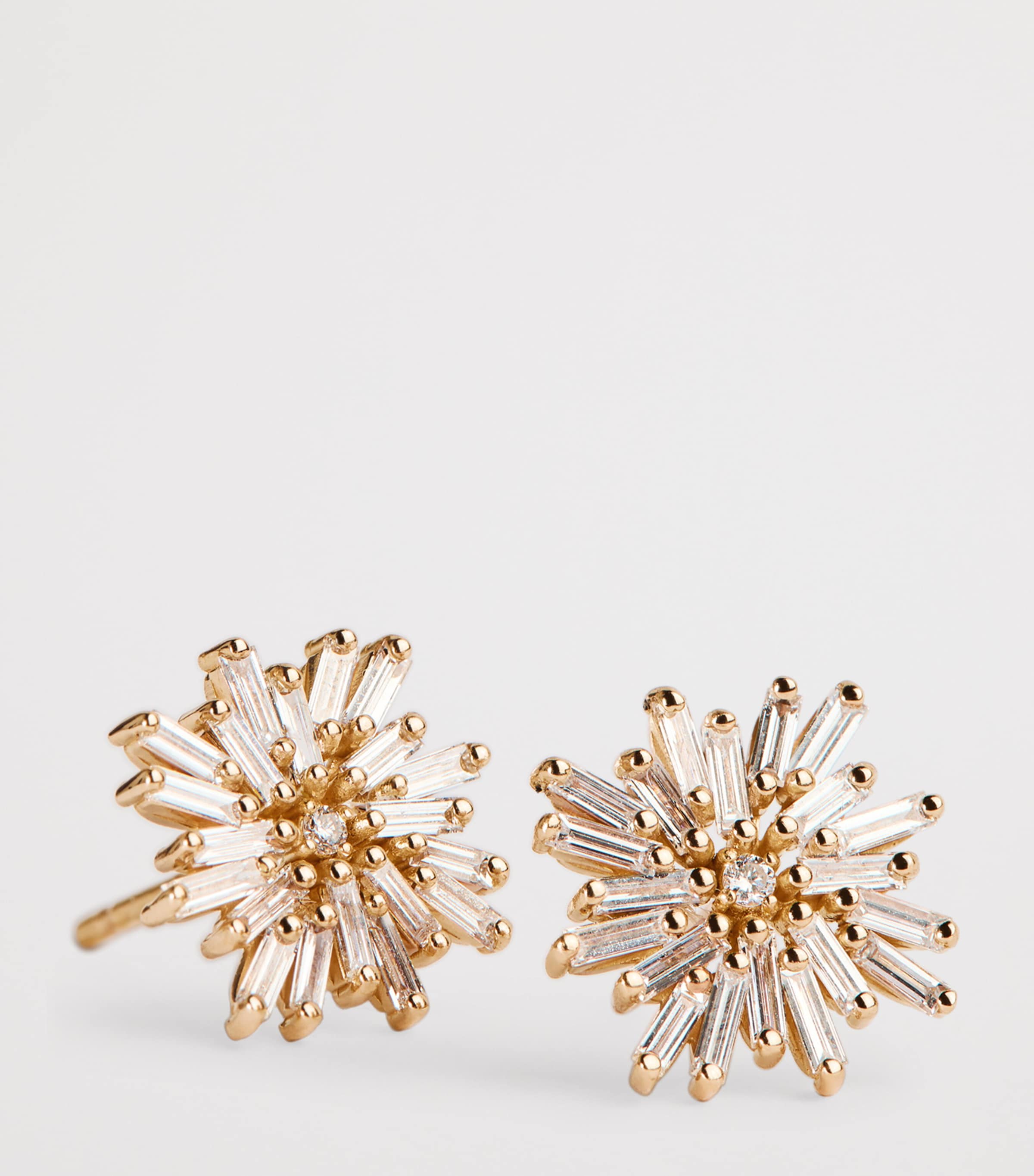 Suzanne Kalan rose gold diamond stud earrings (British brand)