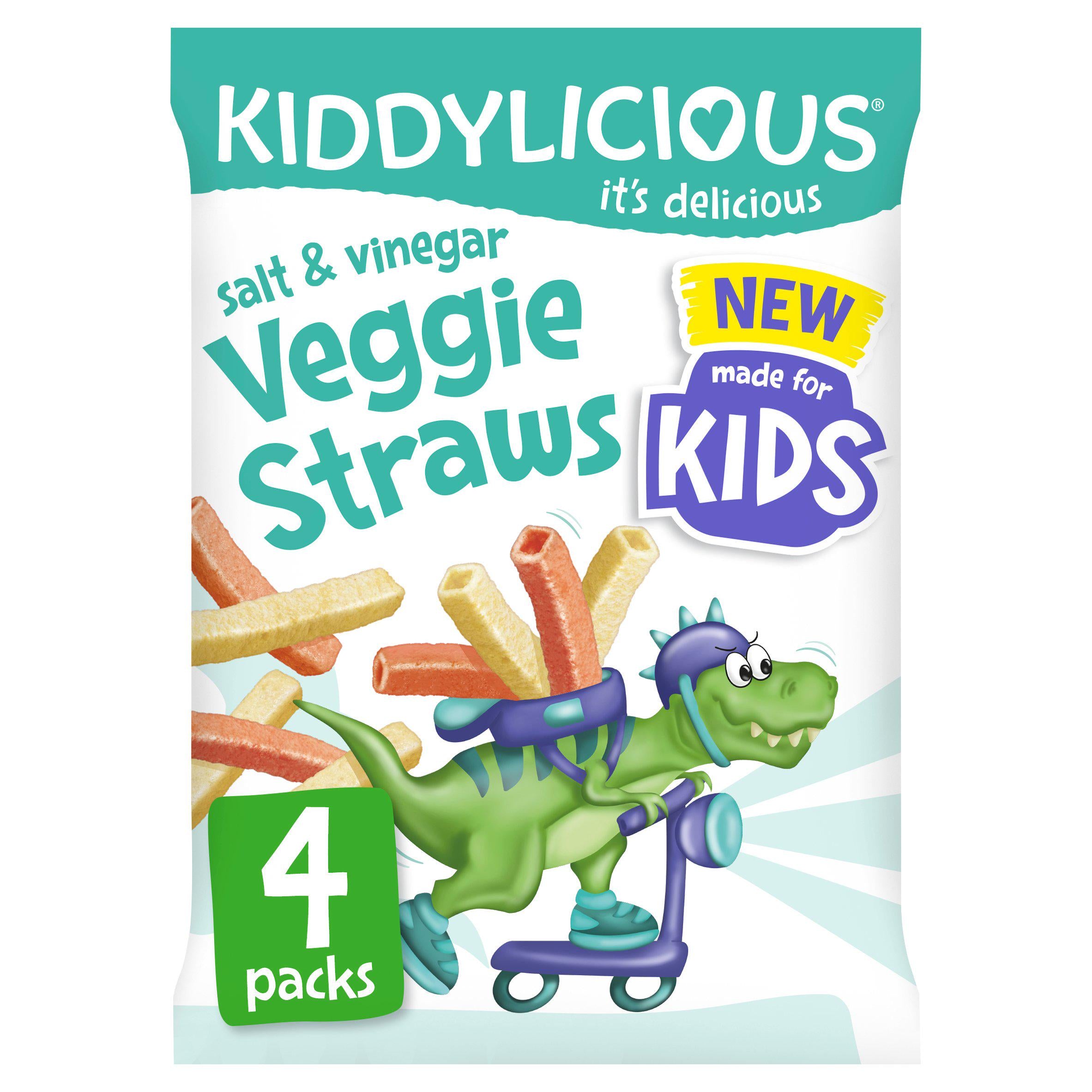 Kiddylicious Salt & Vinegar Veggie Straws Kids Snacks 4x12g GOODS Sainsburys   