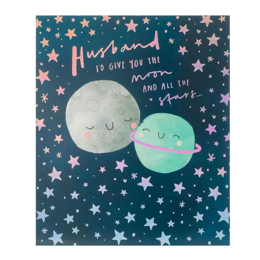 George Home Moon and Stars Husband Birthday Card General Household ASDA   