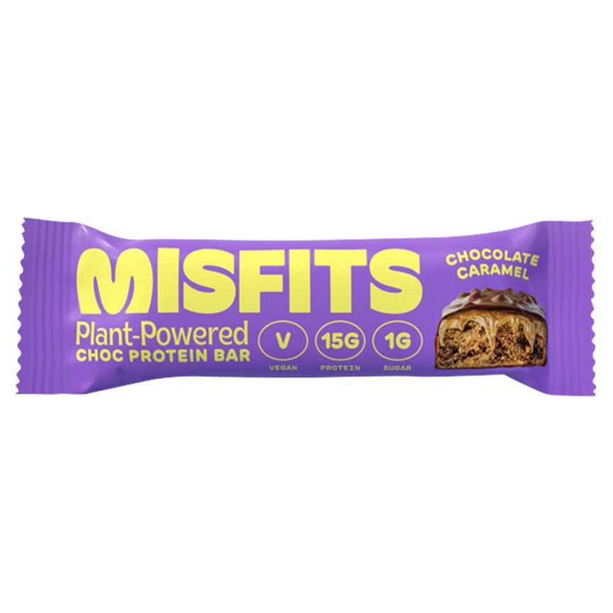 Misfits Plant-Powered Choc Protein Bar Chocolate Caramel Flavour