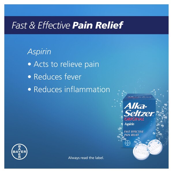 Alka Seltzer Original Fast Effective Pain Relief Effervescent 20 Tablets GOODS Superdrug   