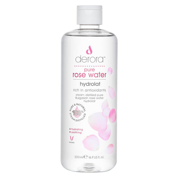 Derora Pure Bulgarian Rose Water spray 500ml bottle - British product