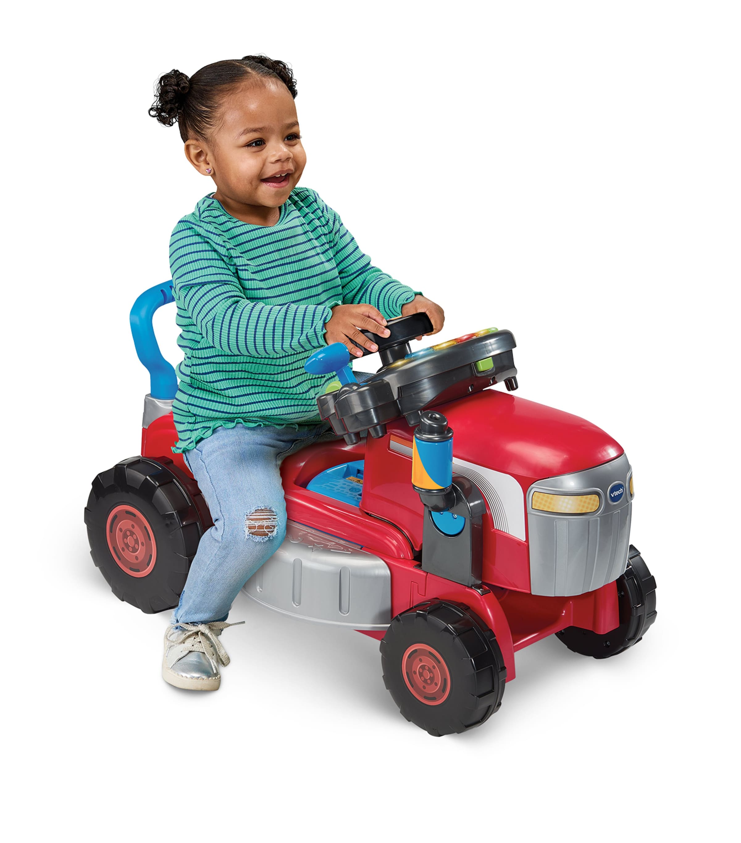 VTech 3-in-1 Mow and Grow tractor toy with sing-along songs for toddlers (British brand)