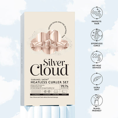 Silver Cloud Heatless Hair Curler Set Karamellsatin