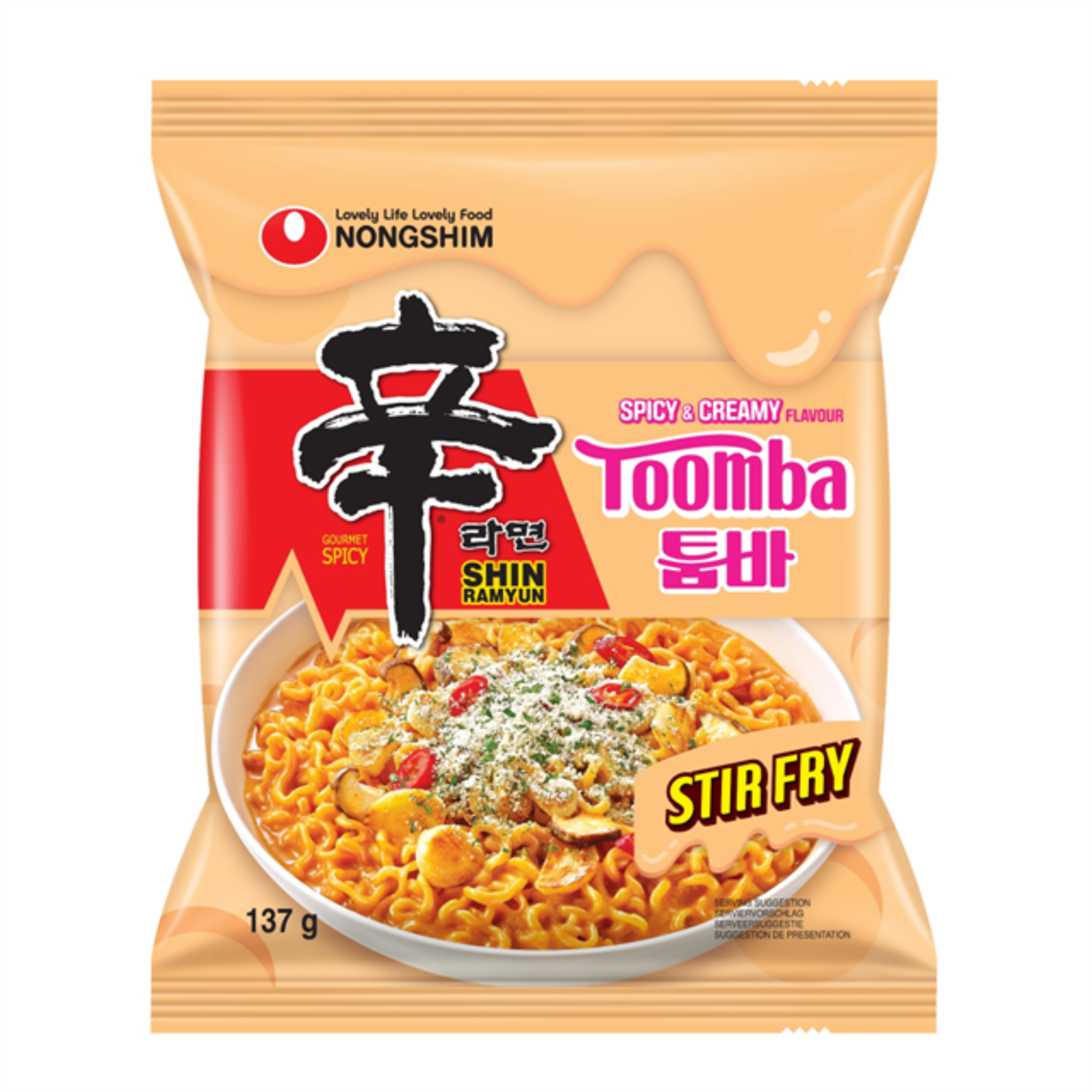 Nongshim Shin Ramyun Toomba spicy creamy stir-fry noodles - British product