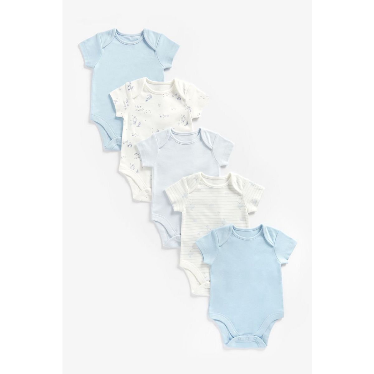 Baby Boy Blue 5 Pack Bodysuits GOODS Boots   