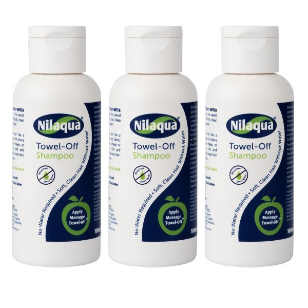 Nilaqua Towel Off Shampoo 100ml 3 Pack (British brand)