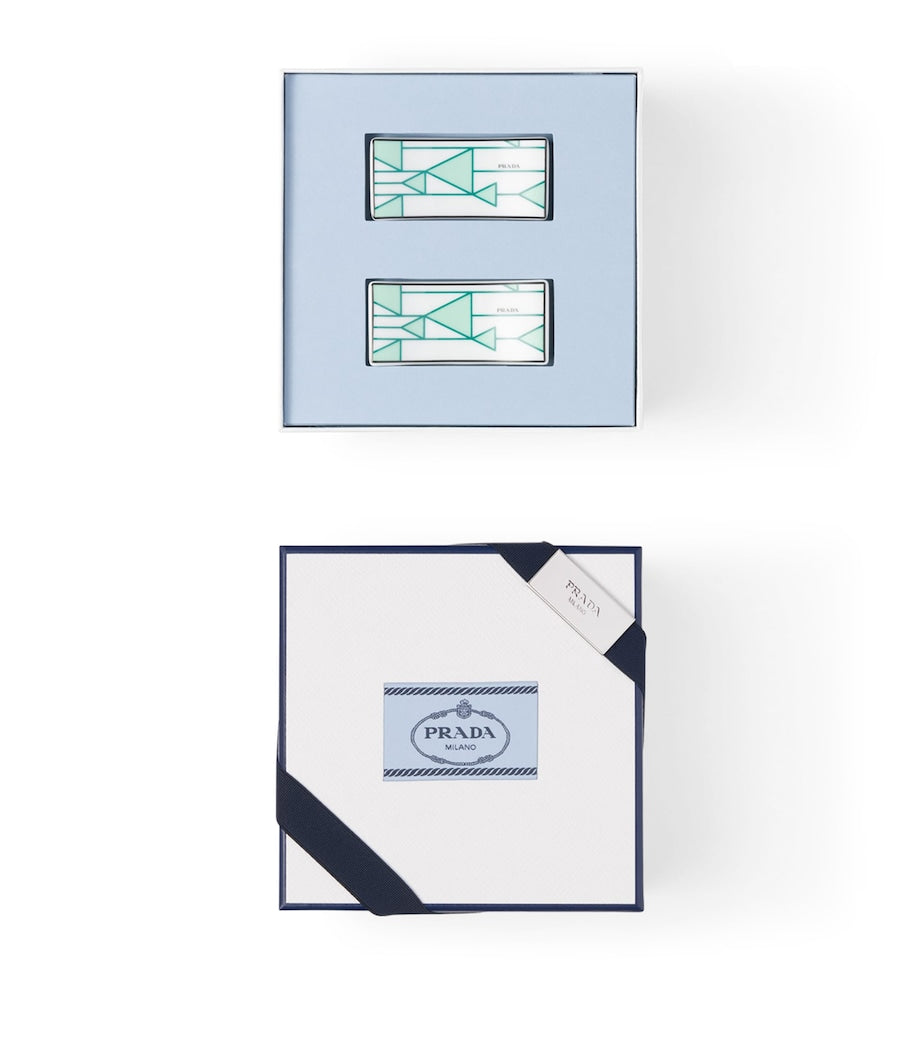 Prada geometric print chopstick rests set of 2, imported from the UK