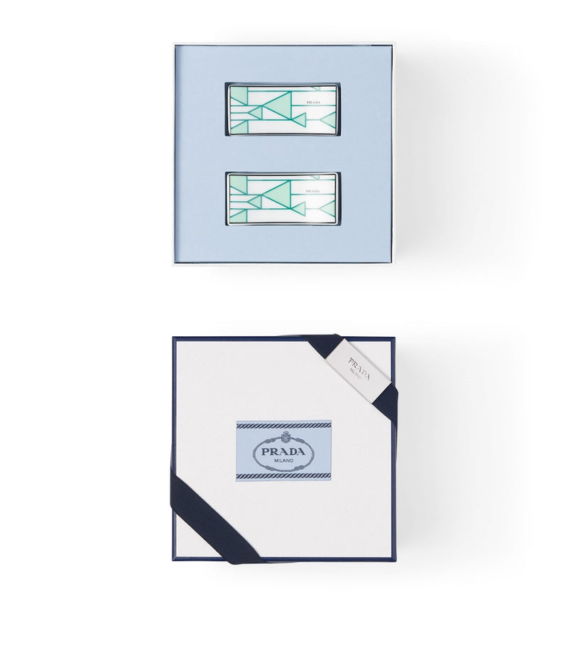 Prada geometric print chopstick rests set of 2, imported from the UK