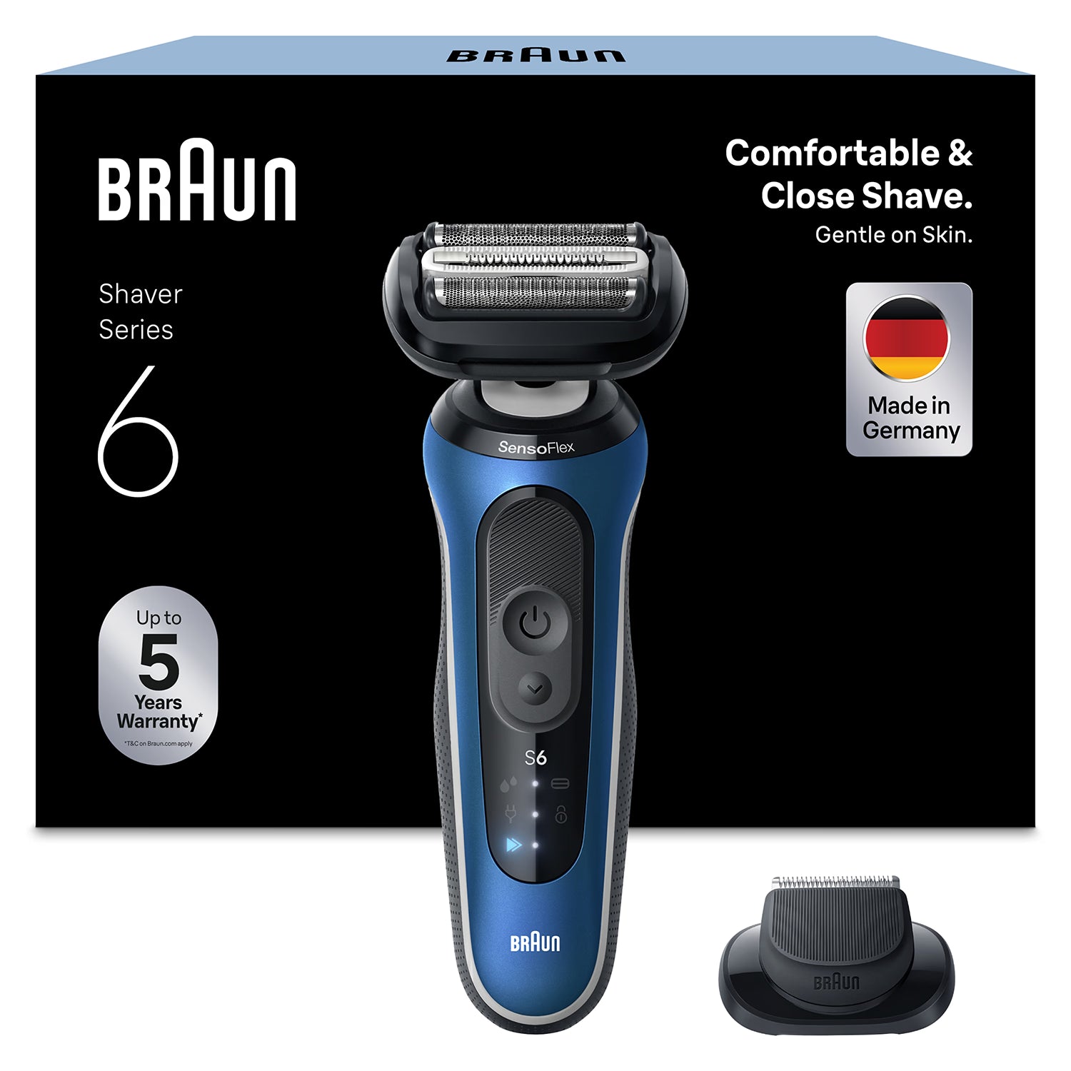 Braun Series 6 electric shaver blue - British product