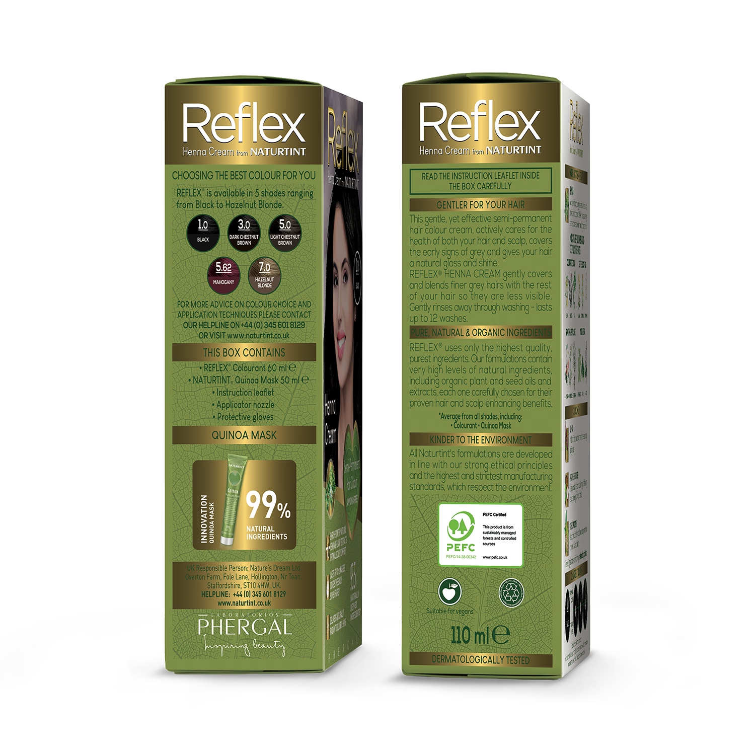 Naturtint Reflex Mahogany henna hair colour - British product