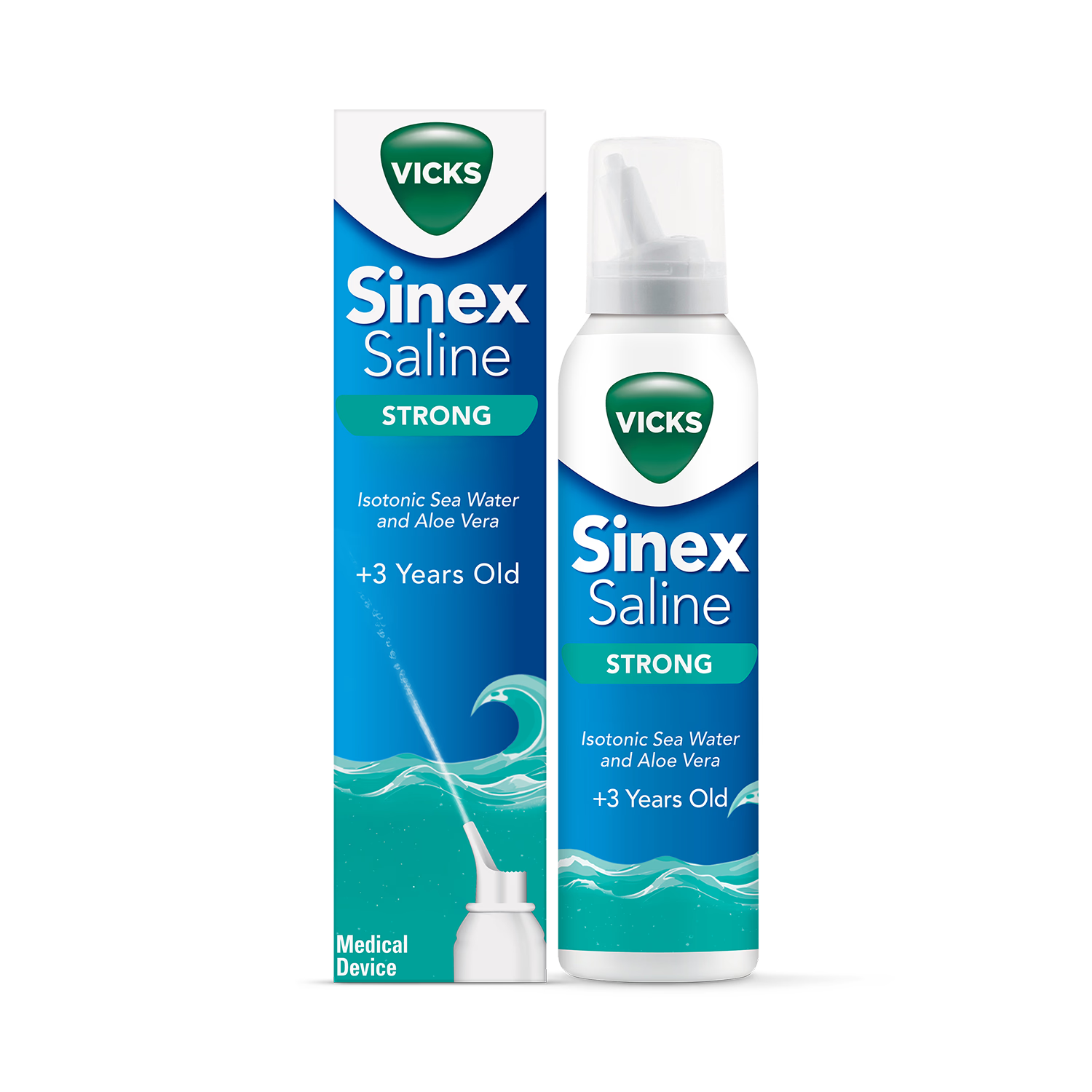 Vicks saline nasal spray Strong 120ml, imported from the UK