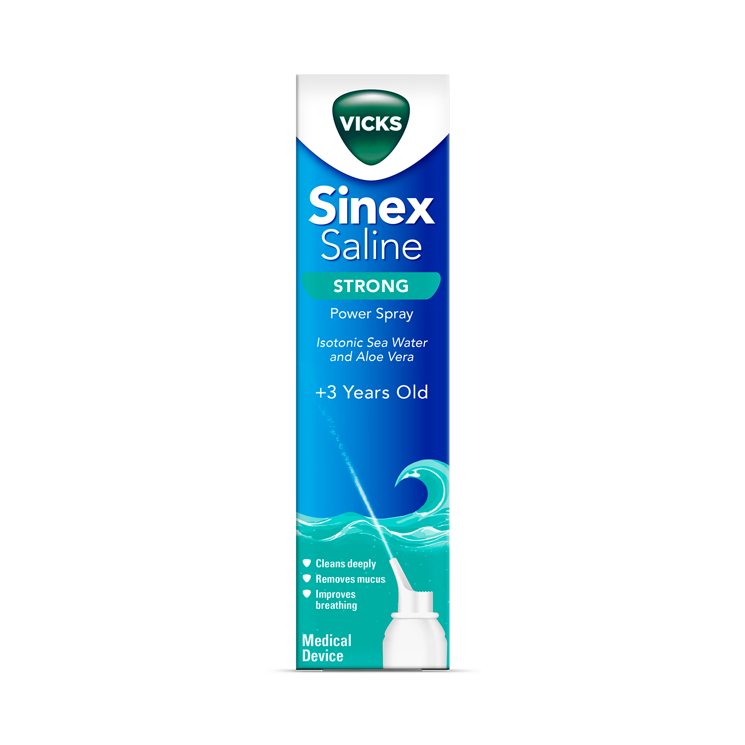 Vicks saline nasal spray Strong 120ml, imported from the UK