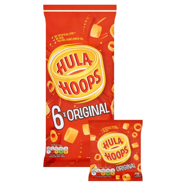 Hula Hoops Original Multipack Crisps Snacks   6 per pack