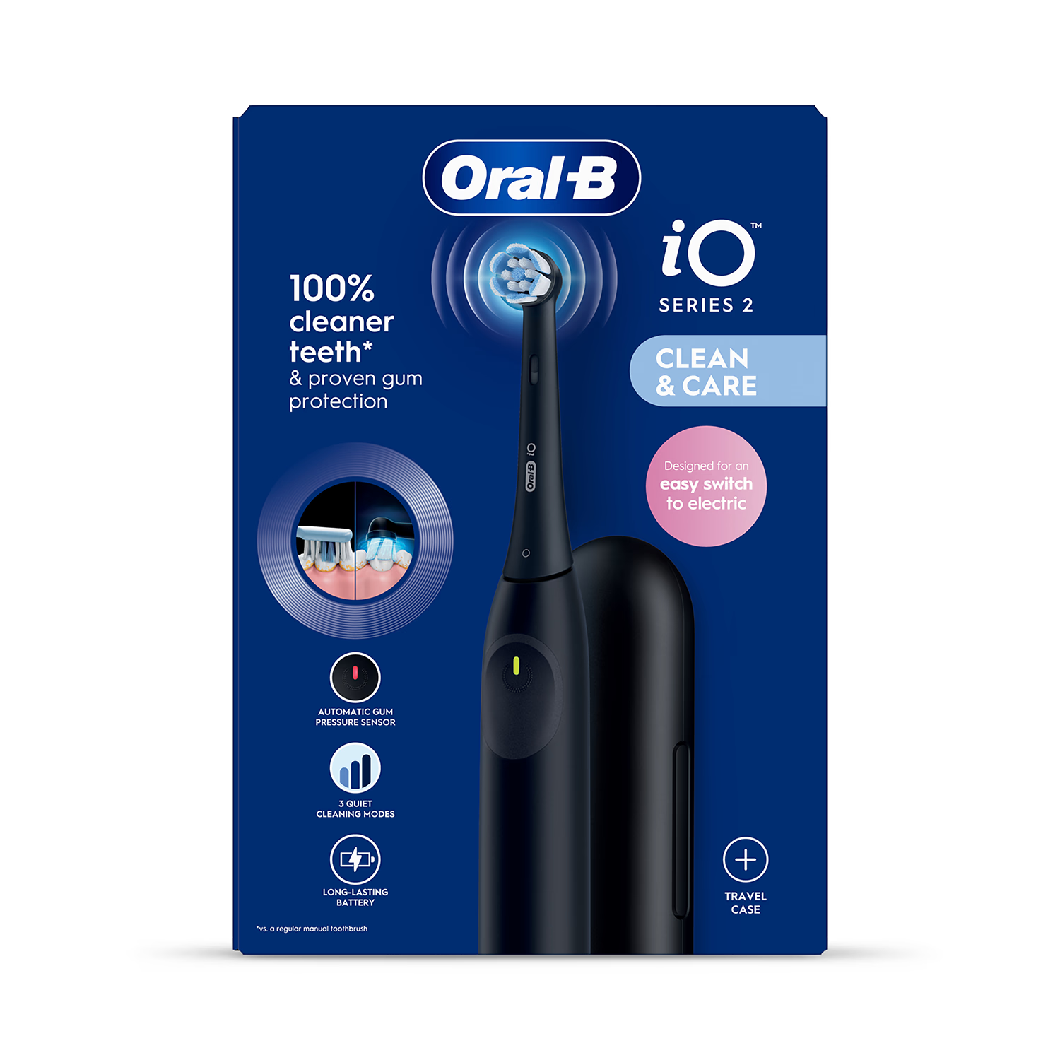 Oral-B iO2 toothbrush Night Black travel case UK version