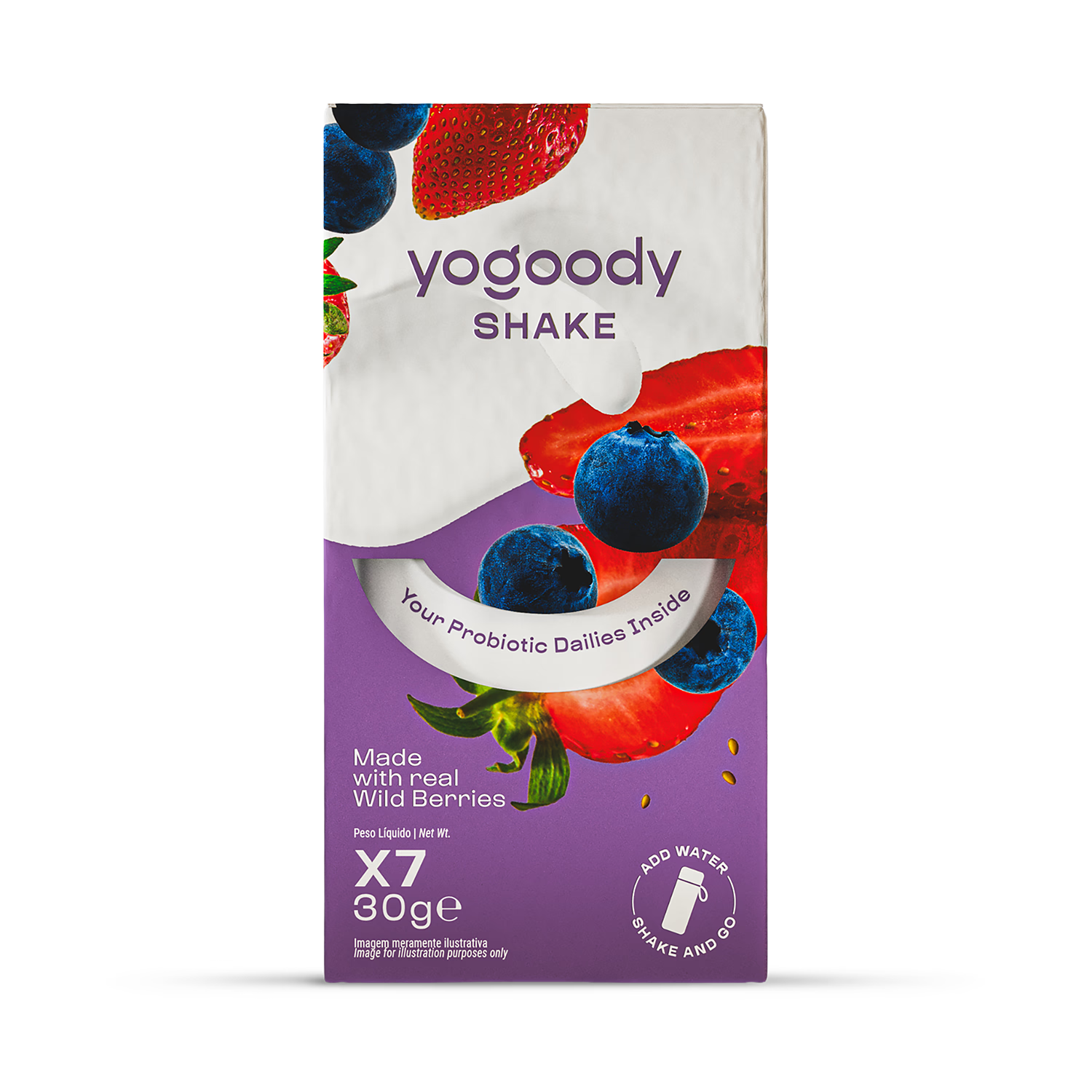 Yogoody probiotic shake wild berries 7x30g - British product