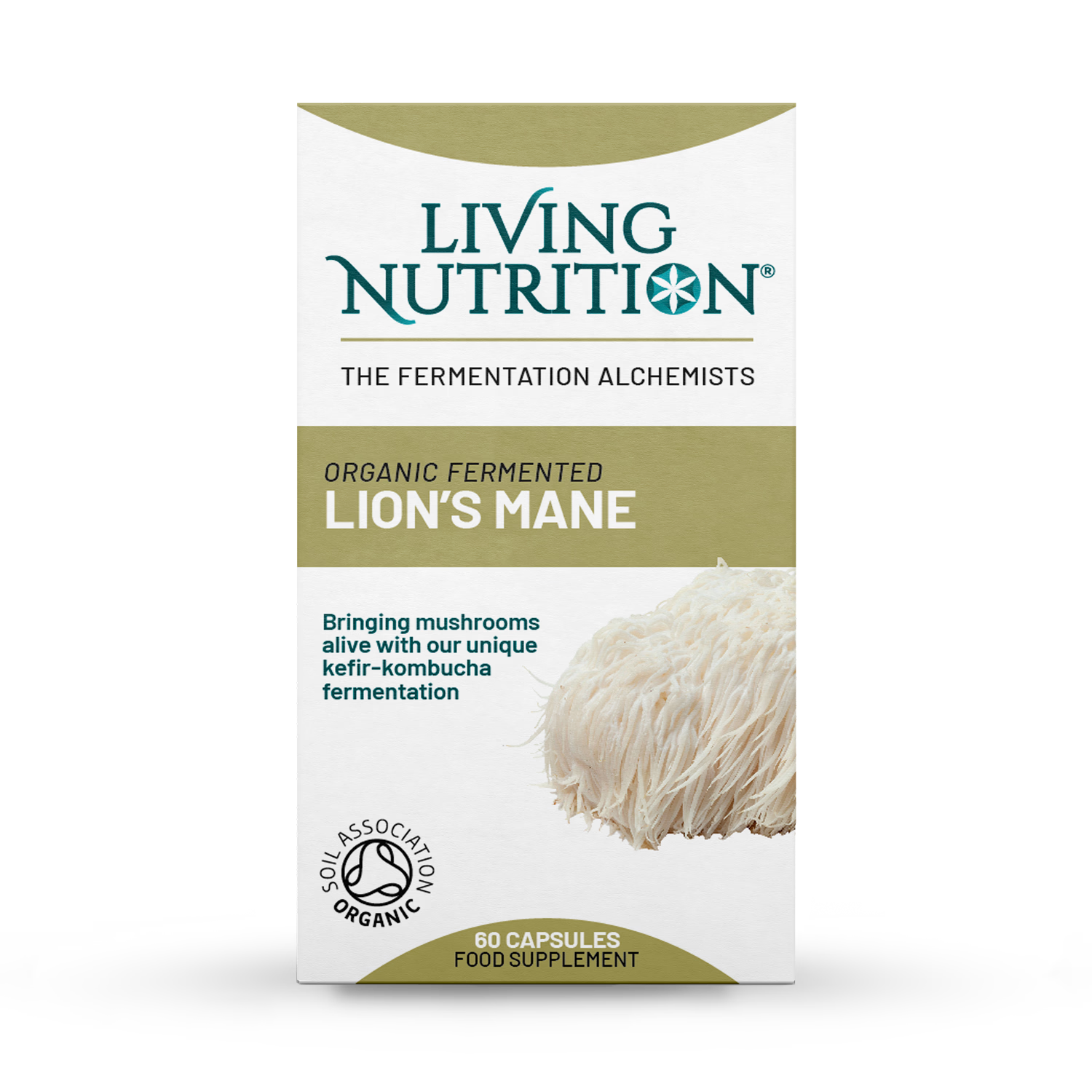 Living Nutrition Lion's Mane 60 Capsules, imported from the UK