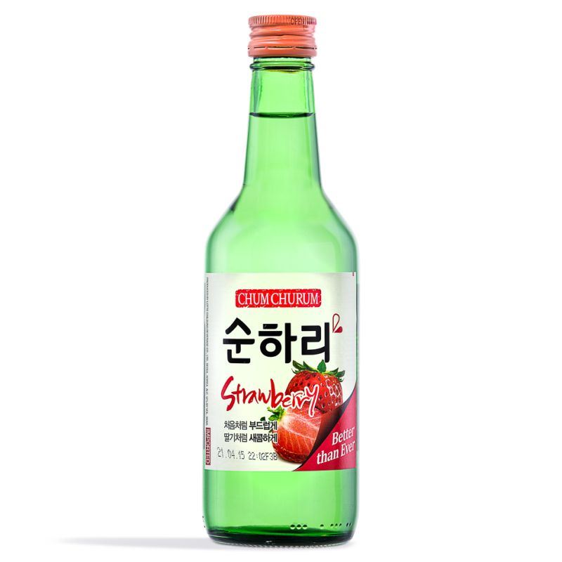 Chum Churum strawberry soju 12% ABV, imported from the UK