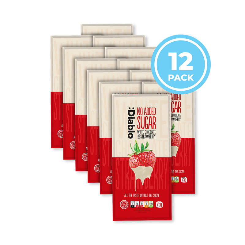 Diablo no added sugar white chocolate strawberry bar 75g pack (British brand)