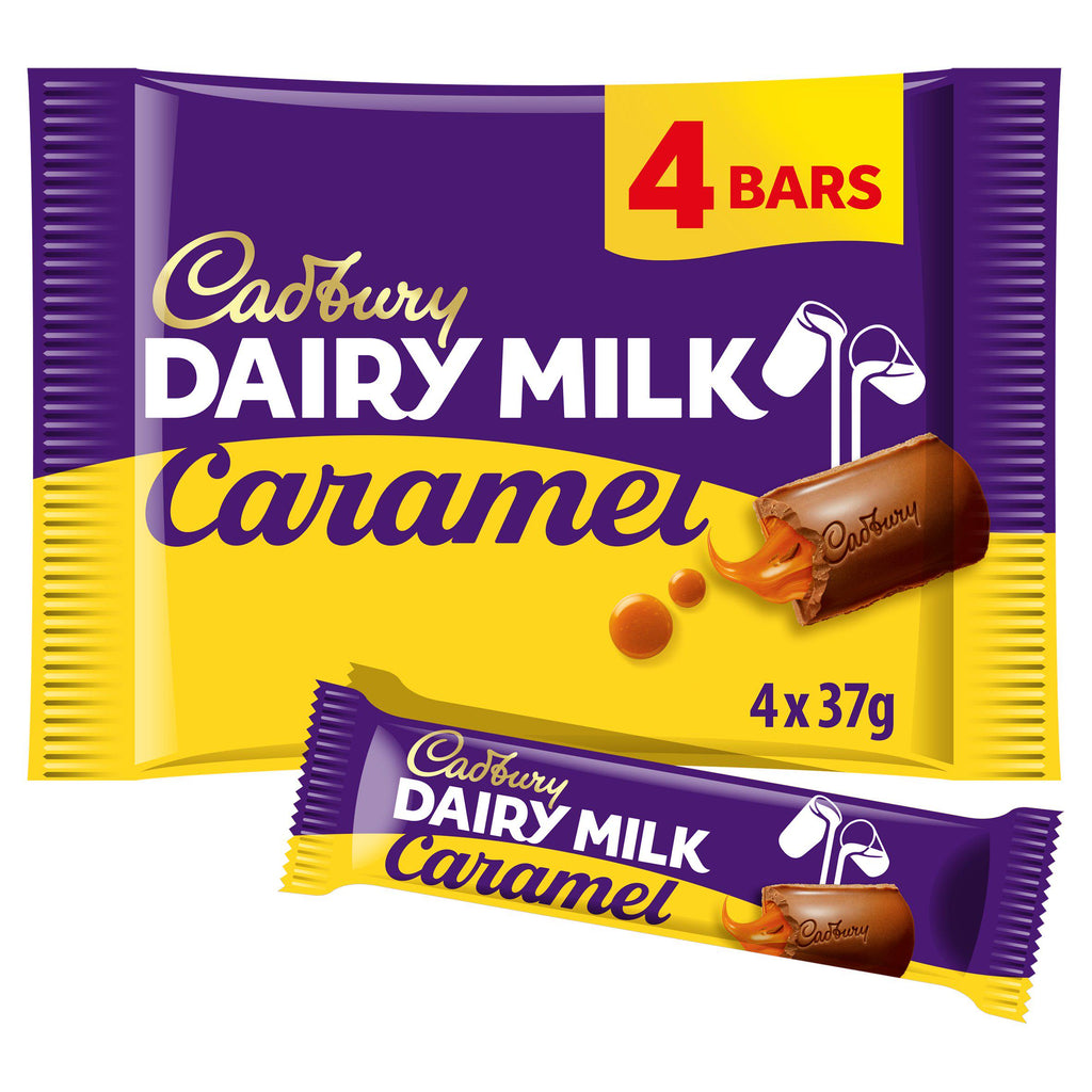 Cadbury Dairy Milk Caramel Chocolate Bar Multipack x4 148g