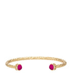 Halcyon Days gold-plated open bangle with pink enamel, UK version