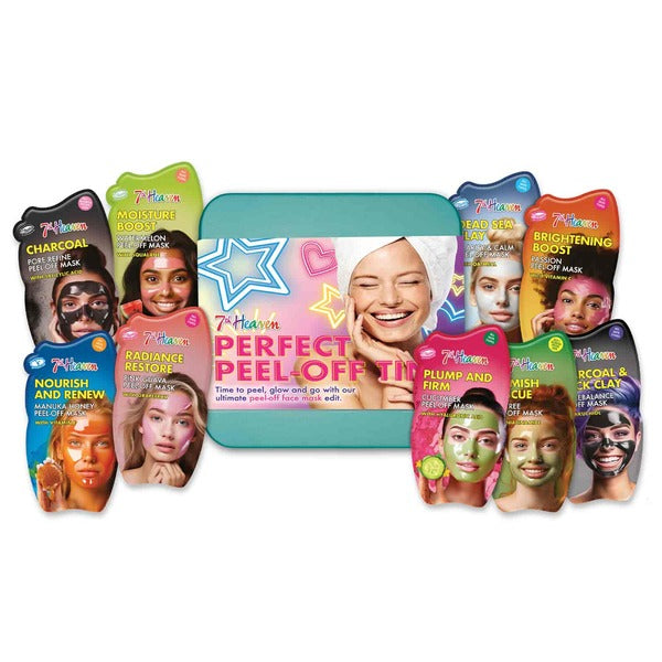7th Heaven peel-off mask gift set tin 9 masks, imported from the UK