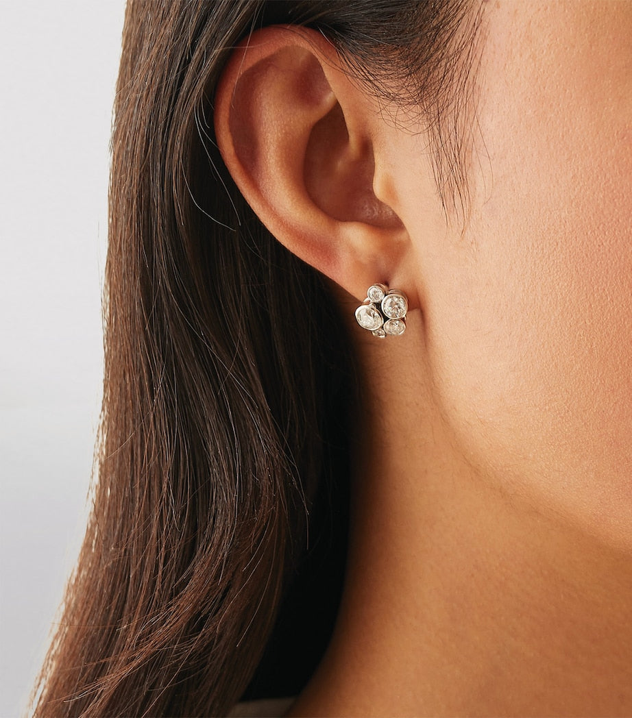 Boodles platinum diamond raindance stud earrings, UK version