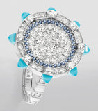 Marli New York white gold diamond and sapphire ring (British brand)