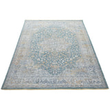 Elegant Heirloom Blue & Ivory Patterned Rug in 2 Sizes