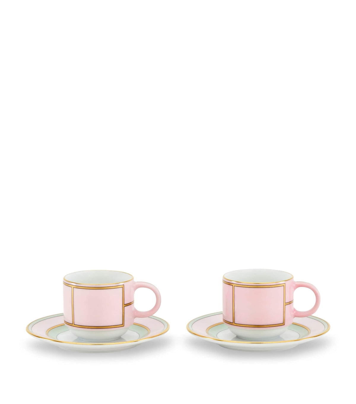GINORI 1735 Colonna Diva Rosa coffee cup and saucer set of 2, UK version
