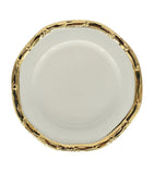 Les-Ottomans ceramic bamboo dinner plate with gold embossed trim, 27cm diameter, UK version