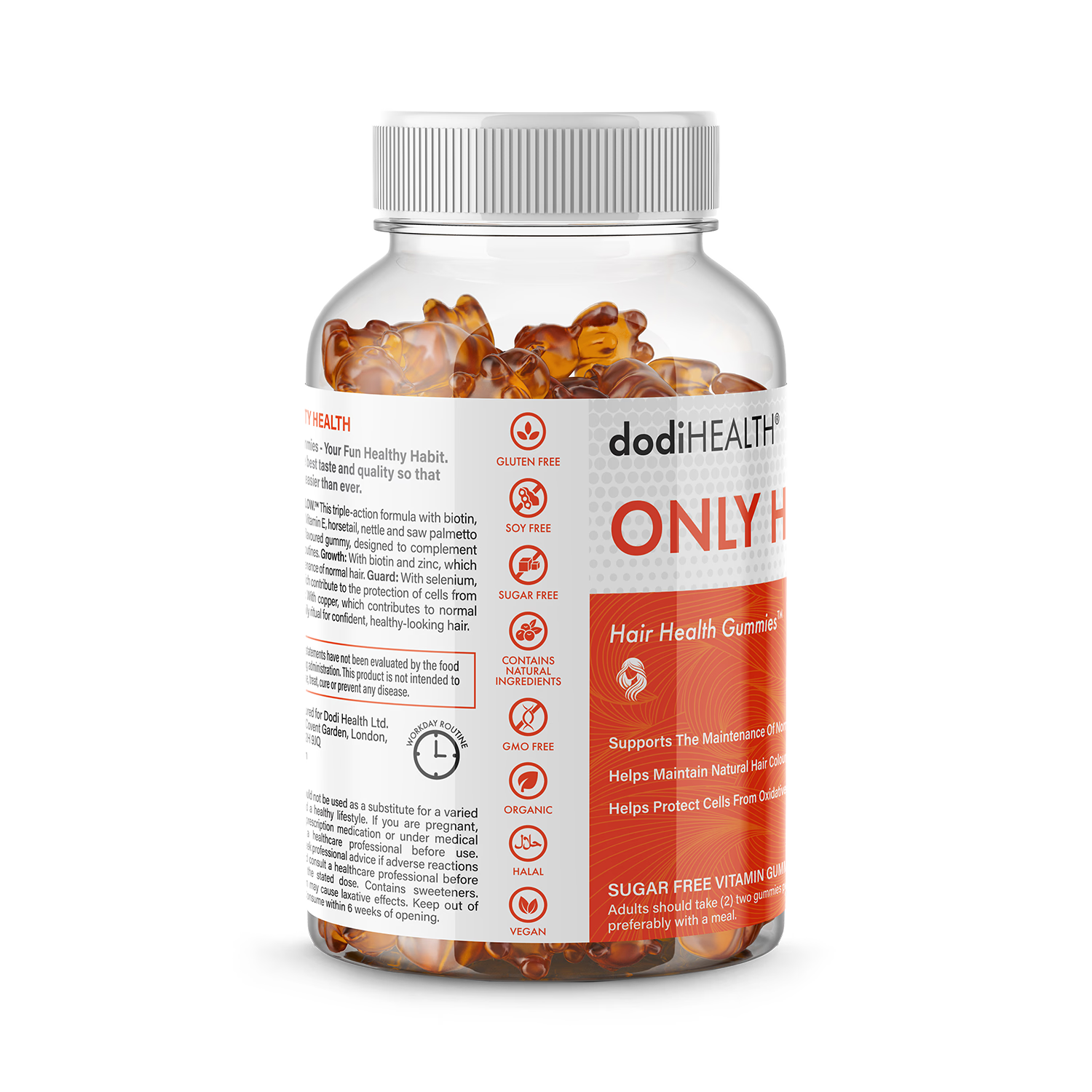 Dodi Health hair gummies supplement, UK version