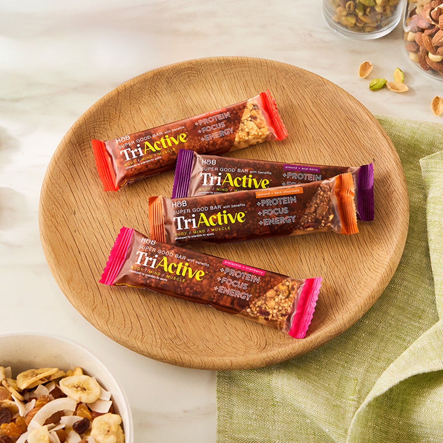 TriActive protein bar Cashew & Apricot 50g, imported from the UK