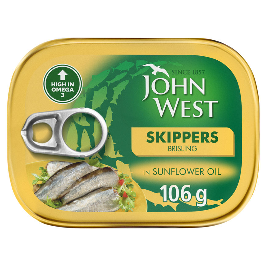 John West Traditional Wood Smoked Skippers Brisling in Sunflower Oil GOODS ASDA   