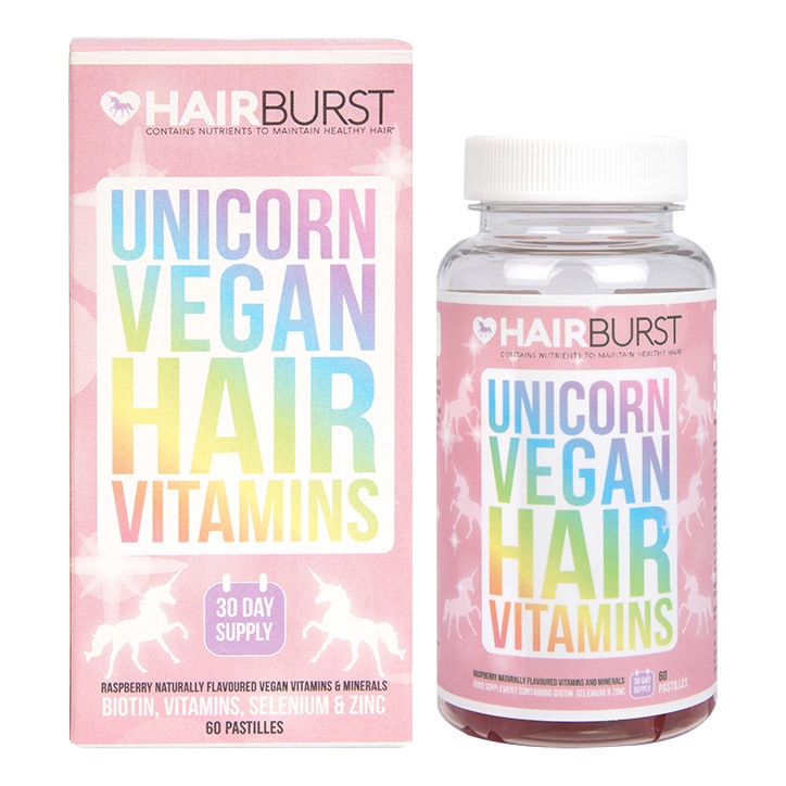 Hairburst Unicorn Vegan Vitamin 60 Gummies Hair, Skin & Nails Vitamins Holland&Barrett   