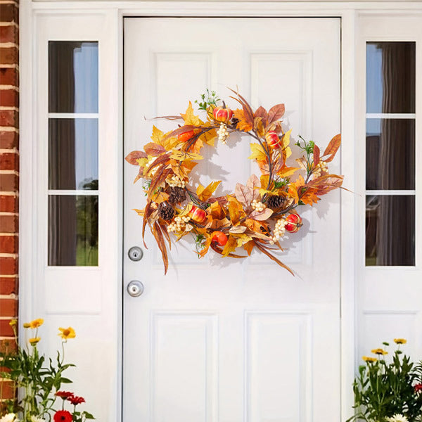 Livingandhome artificial pumpkin garland Halloween 180cm, imported from the UK