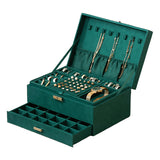 Livingandhome velvet jewellery box dark green - British product