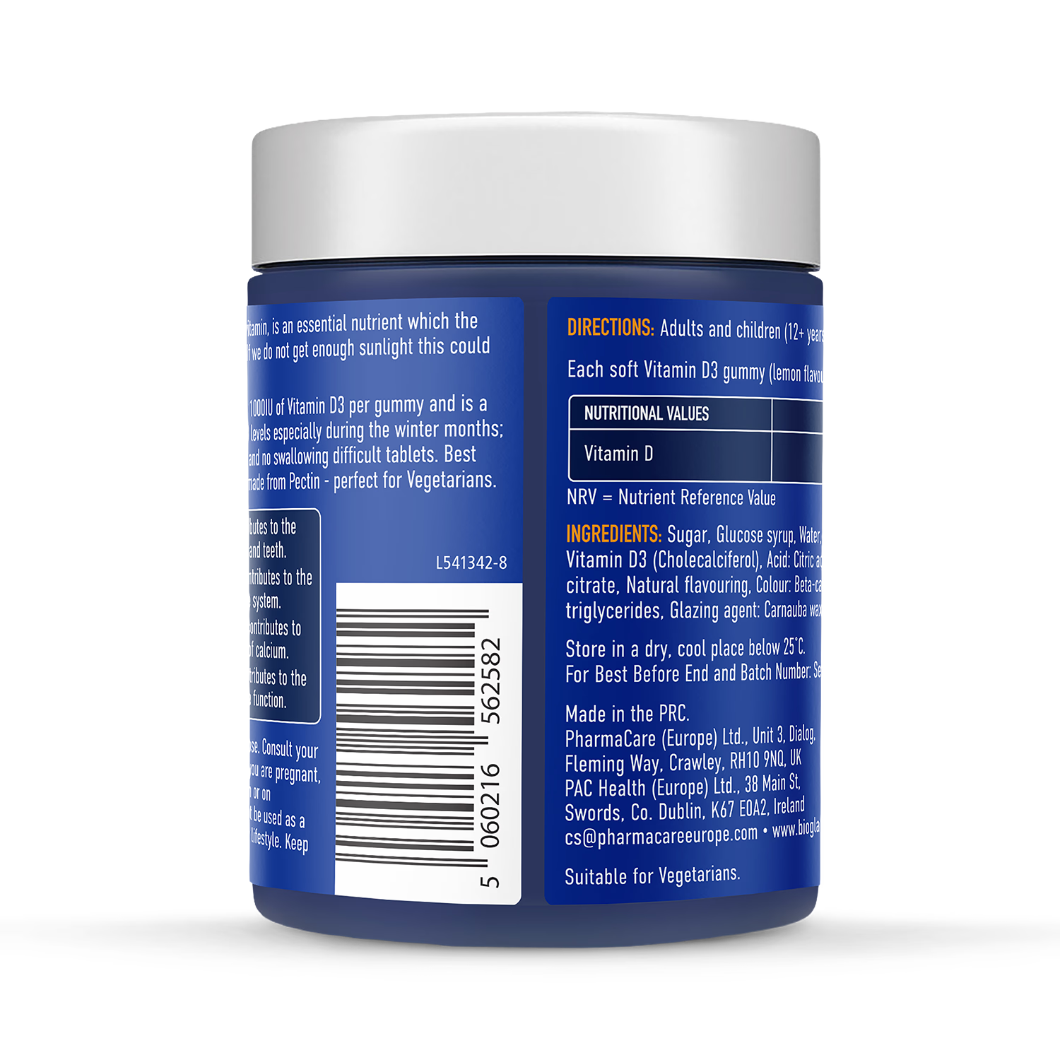 Bioglan Vitamin D3 gummies lemon flavour 60 pack - British product