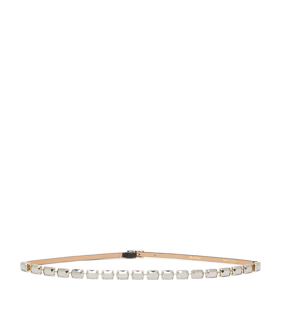 Max Mara Gürtelschließe mit Schmucksteinen, Nappaleder 0,5 cm, UK-Version