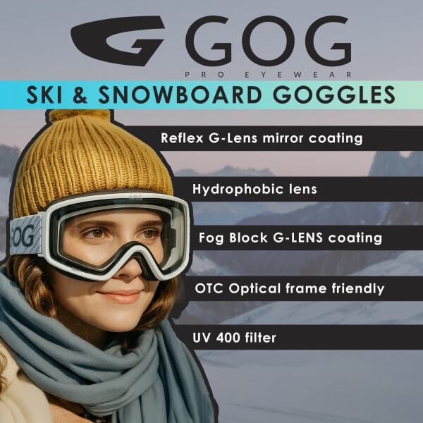 GOG unisex ski goggles with anti-fog UV400 - British product