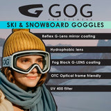 GOG unisex ski goggles with anti-fog UV400 - British product