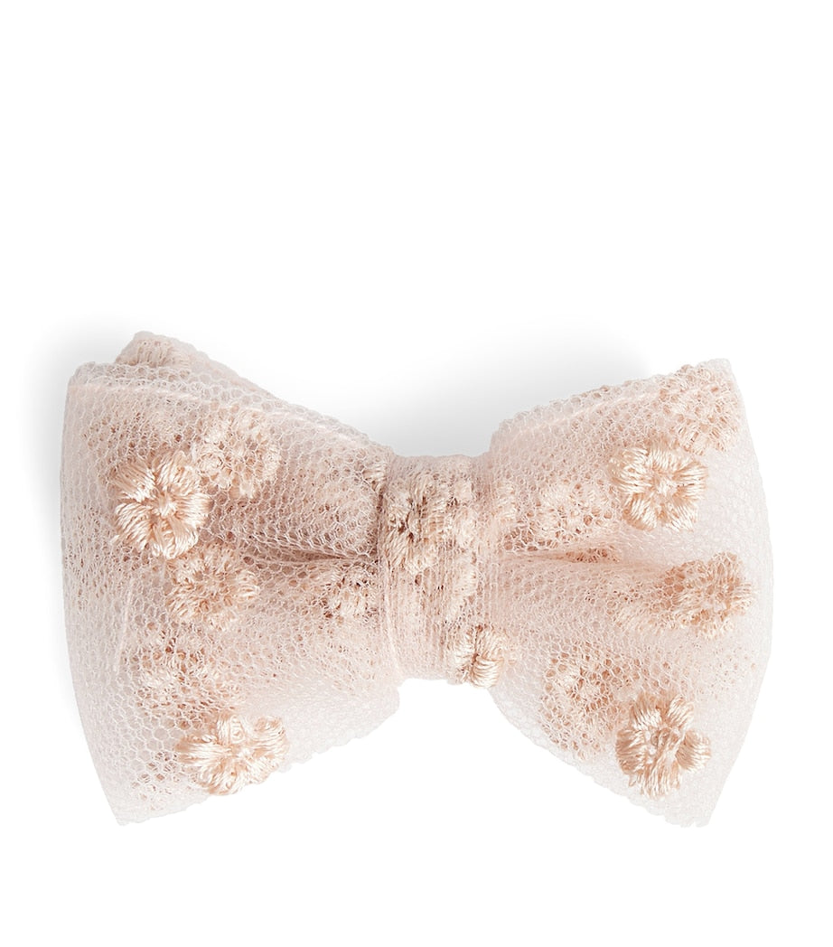 Bonpoint embroidered bow hair clip cotton - British product
