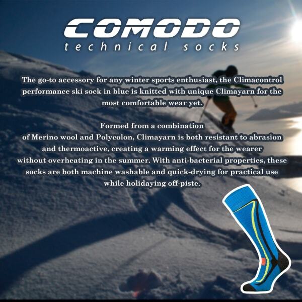 Comodo knee high merino wool ski socks, imported from the UK