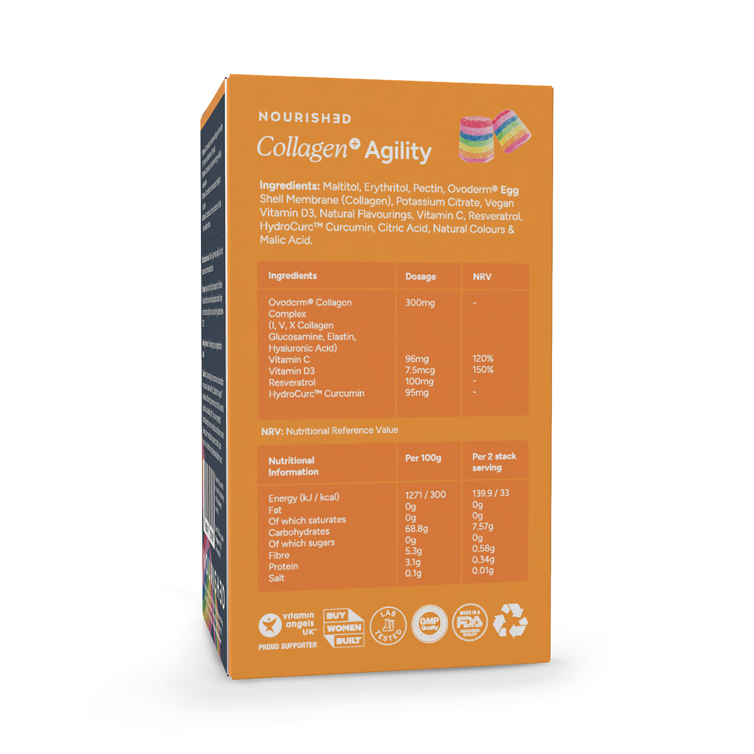 Collagen+ Agility nutrient stacks gummies 30 pack, imported from the UK